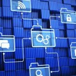 Enterprise IT Automation Trends for 2026 2 Graphics of interconnected folders with IT-related labels like a lock, gears, network signal, etc., indicating automation trends in IT systems.